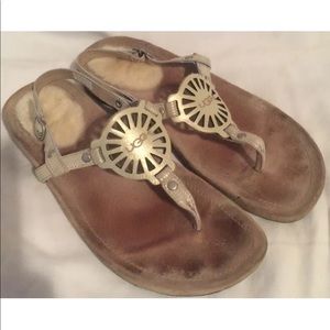 UGG Halendi Size 8 Silver Gray Sandals
